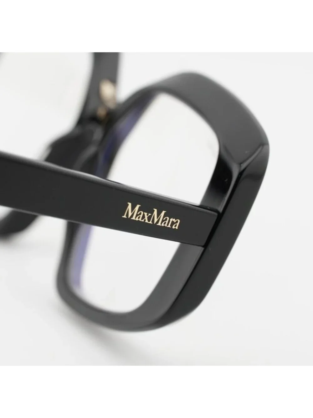 Max Mara MM5131-B 001 Eyeglasses Black 53mm Geometric Frame, Blue Light Block